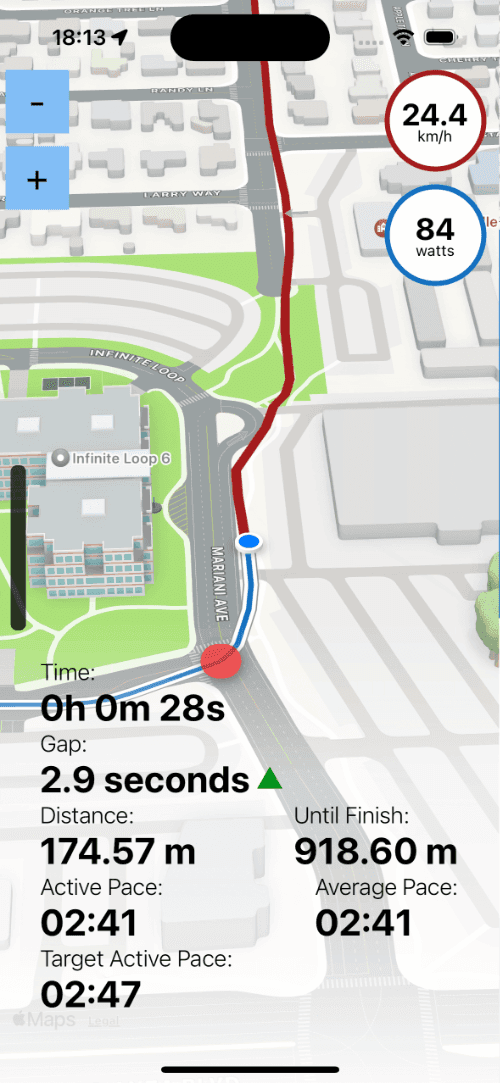 Speed Indicator on Outlap app map